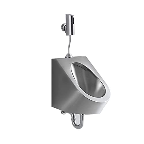 OTQEFTN Wall-Mounted Stainless Steel Commercial Flushing urinals, Men's Public Toilet Automatic Induction urinals,Wall Drainage/Floor Drainage,Used in Homes, Hotels, Schools
