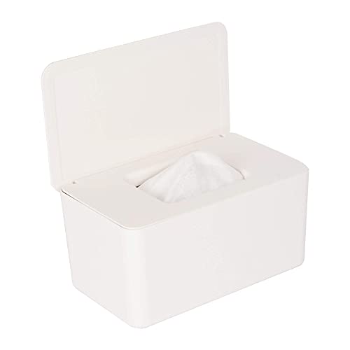Aphbrada Face Mask Dispenser Baby Diaper Wet Wipes Dryer Sheet Dispenser Storage Box Holder Countertop For Home Bathroom, Easy Open & Close Wipe Container With Lid, Fits Universal Masks (White) #TOP3