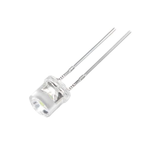 Diode LED plate 5mm F5 transparente blanche pour circuit imprimé et prototypage - 2