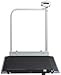 Electronic wheelchair scale with large platform, robust handrail and transport castors - 800 lb cap