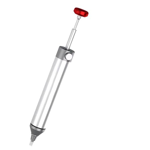 Solder Sucker Desoldering Pump with Replaceable Silicone Nozzle, No Clog Design, 6061 Aircraft-Grade Aluminium