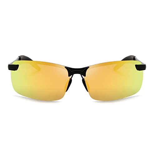 Image of Strauss Polarized Sunglasses for Men and Women | Lightweight Sunglasses with UV Protection for Cycling | Running | Driving | Cricket | Fishing, (Yellow)