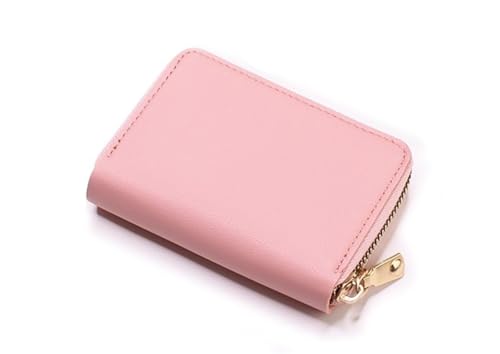 Card Holder With Large Capacity And Multiple Card Slots, Small And Stylish Simple Coin Purse(Pink)