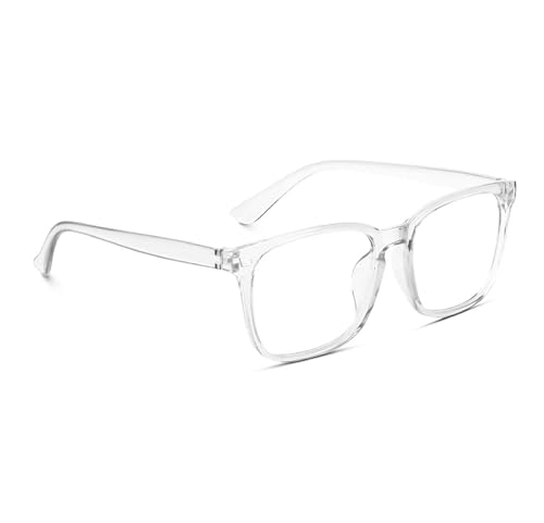 Image of Blue Light Blocking Computer Glasses for Men & Women, Square TR90 Lightweight Eyeglasses Frame, Anti Eye Strain UV Protection, Clear Lens for Gaming Office Reading