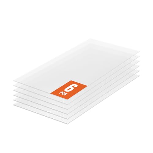 VEVOR Plaque en Polycarbonate, 1210x605x4 mm, Panneaux de Toit en Feuilles, Lot de 6, Toiture Plastique Ondulé Imperméable,...