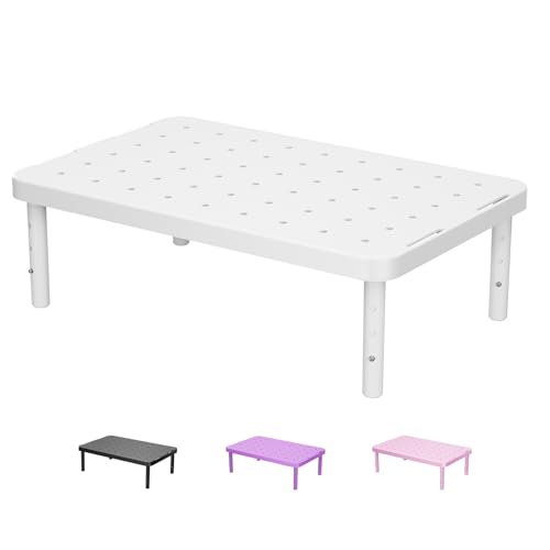 WALI PTT001-W Plastic Fixed-Height Laptop Riser with Storage