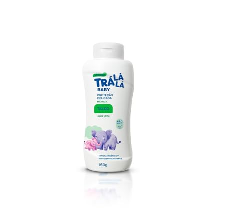Trá Lá Lá Talco Hidrata Personagem Baby Branco E Verde 160 G