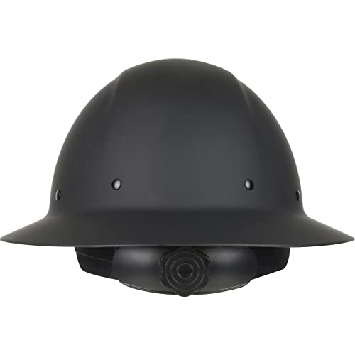 Dynamic Wolfjaw Fiberglass Full Brim Hard Hat With Wheel Ratchet, Black #TOP2