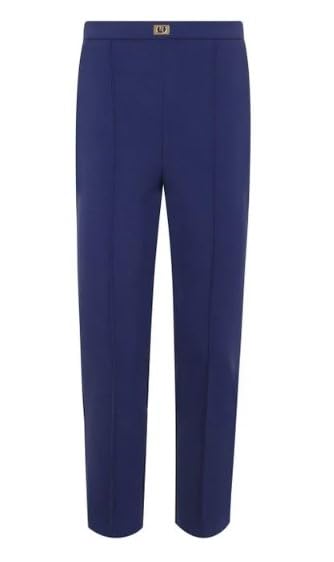 Elisabetta Franchi Pantalón de crepé con bolsillos y placa Logo, En el extranjero, 36