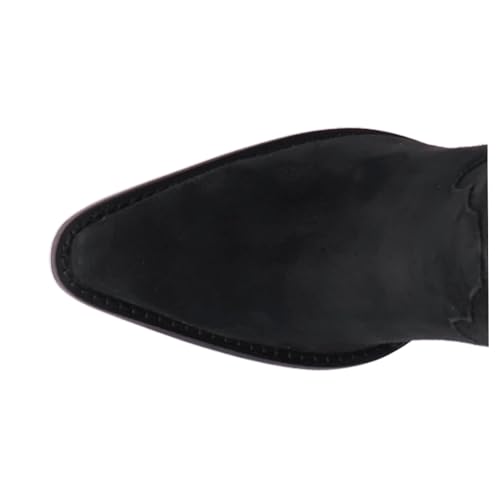 Dingo Womens Twister Fringe Snip Toe Casual Boots Over the Knee Mid Heel 2-3" - Black4