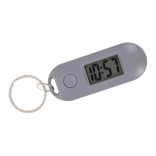 ANCLLO Keychain Pocket Watch Electronic Pockets Watch with Chain Student Keychain for Backpack Gray