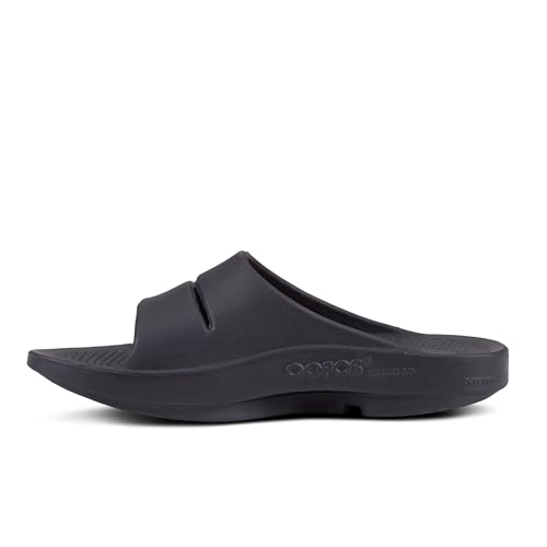 image for OOFOS OOahh Slide, Matte Black Logo - Lightweight Recovery Footwear - 