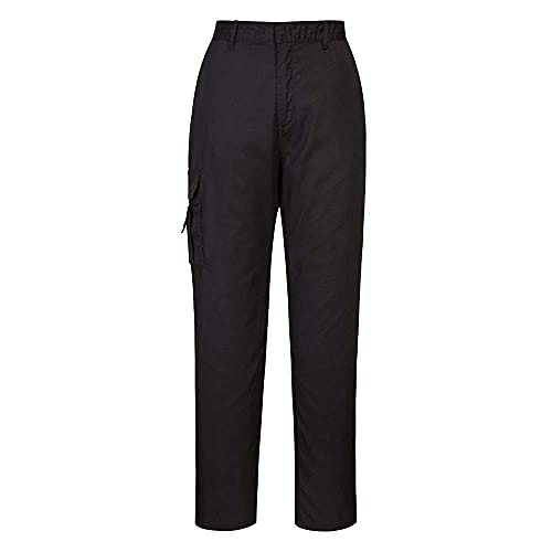 Pantalon cargo femme Portwest Combat de travail multipoches résistant noir et bleu marine