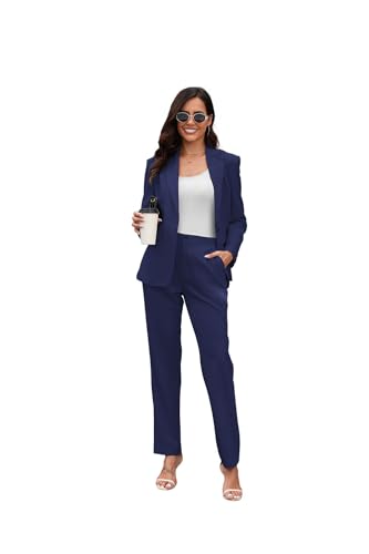Women's Suits for Work Professional, 2 Piece Office Work Suit Set, Slim Fit One Button Blazer Jacket and Pants Set4