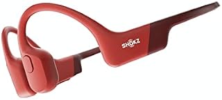 Shokz OpenRun Bone Conduction Sports Headphones, Bluetooth Wireless Earphones with Mic, 8H Playtime, Open-Ear Waterproof Headset for Running, Workout, Driving, with HeadBand, Standard Size (Solar Red)