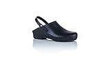 Autoklavierbare Clogs Safe Way OP-Clogs OP-Schuhe schwarz medizinische Arbeitsschuhe autoklavierbar Fersenriemen Doppelgrößen!!! (Numeric_40)