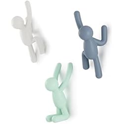 Percheros Juveniles Ikea Umbra Buddy Ganchos de pared, juego de 3, Multicolor, 7.6 x 16.5 x 7.6 cm