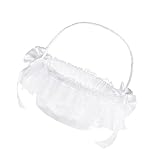 DOITOOL 花嫁のためのバスケット 花束 結婚式 花嫁のヘッドバンド ガウン 花嫁カップ パールベール 花嫁のためのウェディング 花嫁のドレス ブライダル 女の子のバスケット 白い