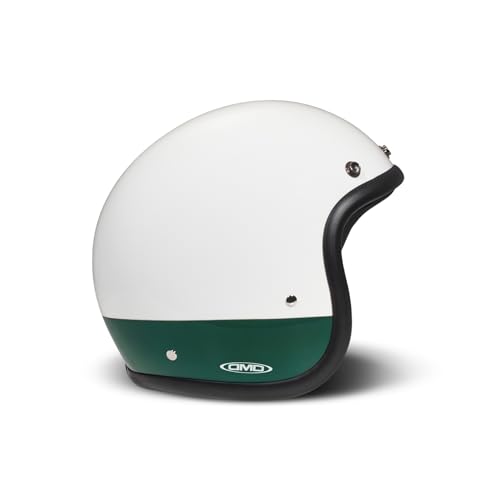 DMD Retro Goodwood Weiß Grün Open Face Helm Jethelm Motorradhelm ECE22.06, L