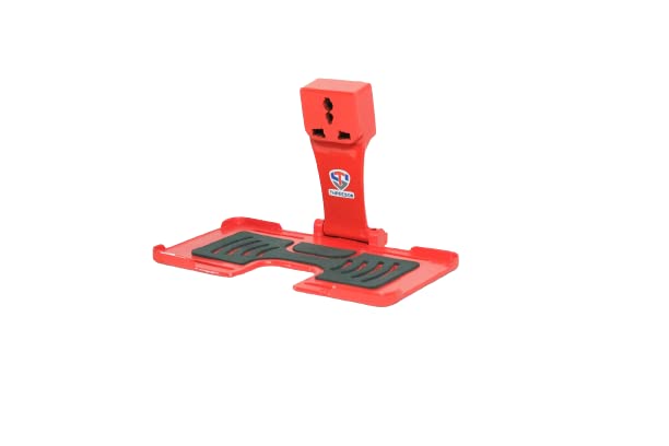 Threeson Enterprises Mobile Wall Stand for Charging with Universal Socket Easy & Safe to Use Durable Plastic Mobile Stand Can Be Used as Wall Mount Mobile Holder Too Red at Rs. 199