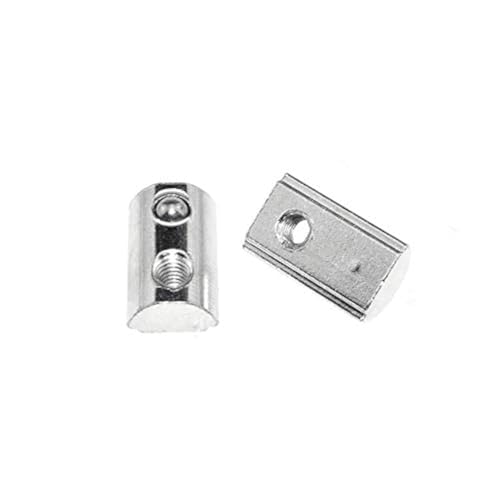 Binzzo Tuercas de ranura en T con resorte de bola cargada con tuercas elásticas de acero al carbono para serie de perfil de extrusión de aluminio con ranura para impresora 3D