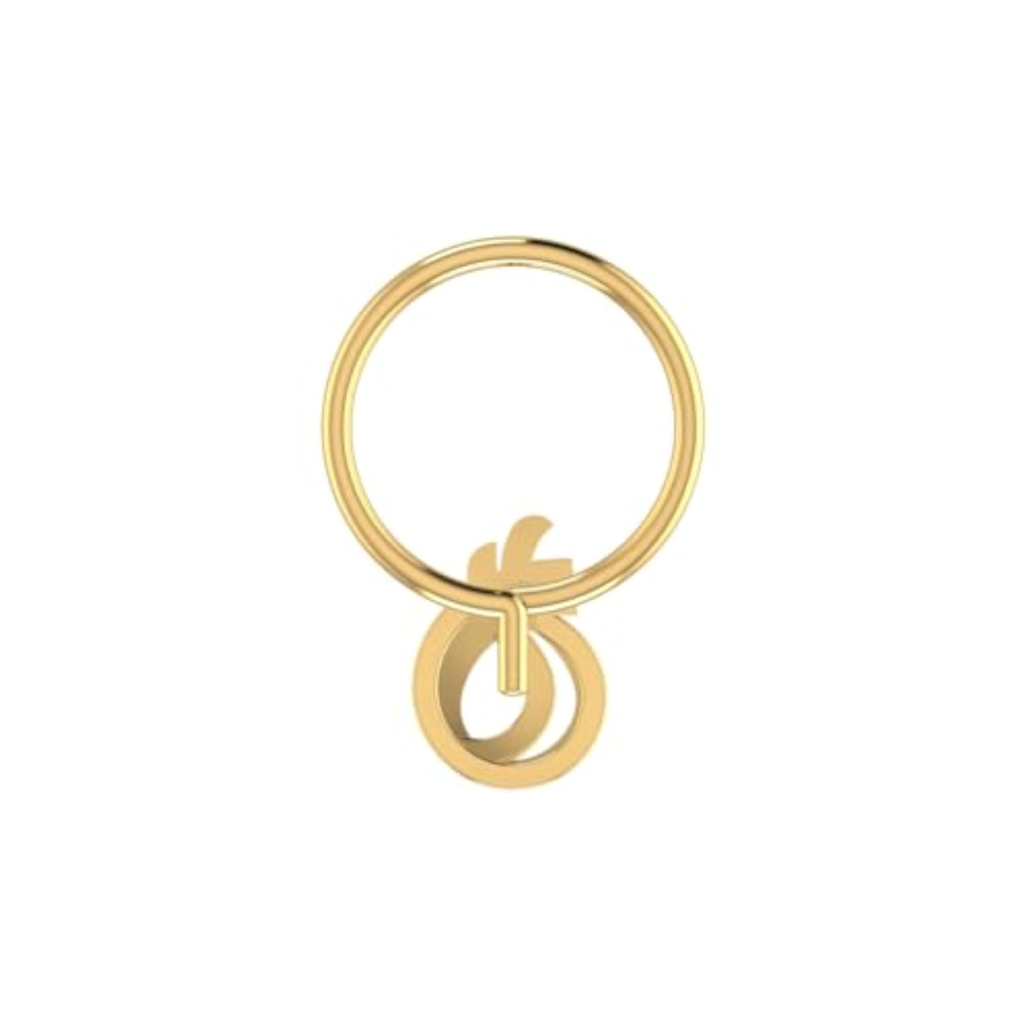 Women's 14Kt Yellow Gold Stud Nosering, Trendy