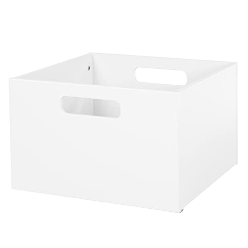 Caja de almacenamiento de madera infantil roba con asas organizador de juguetes blanco
