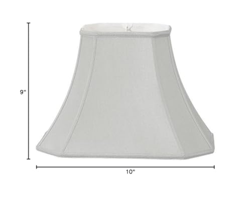 Image of Royal Designs Rectangle Bell w Cut Corners Designer Lamp Shade, Gray, (5.5 x 7) x (10 x 14 )10.5