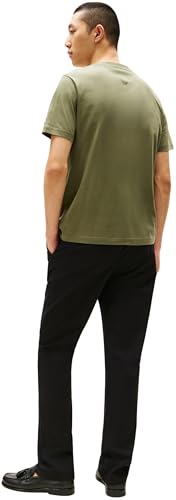Tommy Hilfiger Camiseta de Manga Corta Hombre Brand Love tee de algodón, Verde (Battle Green), M