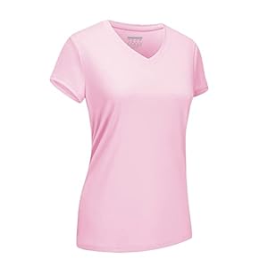 EKLENTSON Women’s Short Sleeve T Shirts V-Neck UV Protection UPF 50+ Shirts Quick Dry Lightweight Summer Running Top
