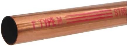Straight Copper Tubing, 5/8 in Outside Dia, 2 ft Length, Type M