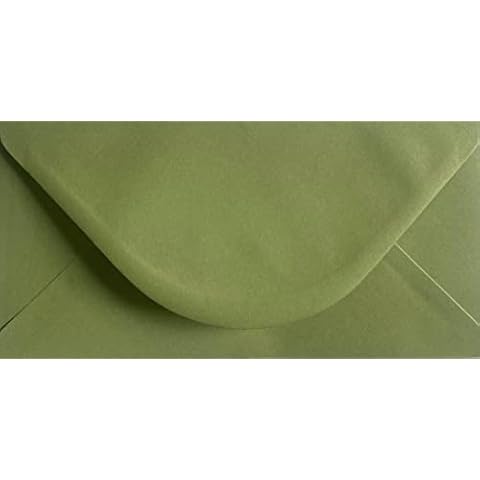 DL Coloured Envelopes for Greeting Cards Wedding Invitations & Crafts (110x220mm) Pack of 50 (Olive Green) Cover