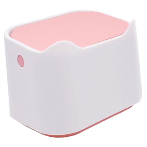 Mini caneca de basura rectangular de plástico con tapa pequeña