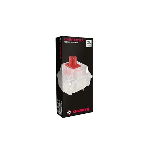 Cherry MX2A RGB Red Switch Kit, 36 Interruptores Mecánicos para Teclado DIY, Hot Swap o Gaming, Interruptor Lineal sin Clic, Suave y Directo