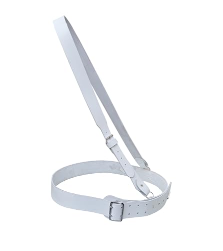 Ceinture Sam Browne militaire blanche et sa bandoulière ajustable pour uniforme officiel