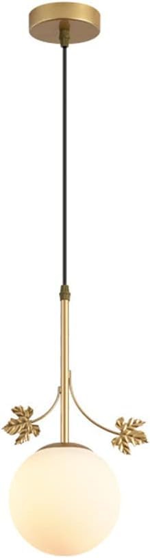 Lampe suspendue boule verre doré pour île cuisine et chevet noir