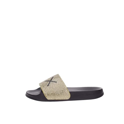 Mule ciabatta Sun68 noire et paillettes dorées brillantes 40