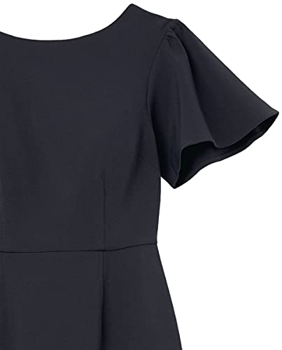 Amazon Brand - Lark & Ro Women's Fluid Crepe Flutter Short Sleeve Boat Neck Sheath Dress, Dark Navy 6 #TOP3