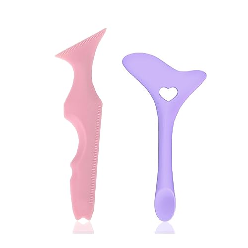 YEJAHY 2-Piece Eyeliner Stencils - Silicone Eyeliner Tool with Beauty Ruler and Winged Aid Tool for Beginners
