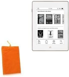 BoxWave Case Compatible with Barnes & Noble Nook GlowLight Plus 2015 Edition 6 in - Velvet Pouch, Soft Velour Fabric Bag Sleeve with Drawstring - Bold Orange