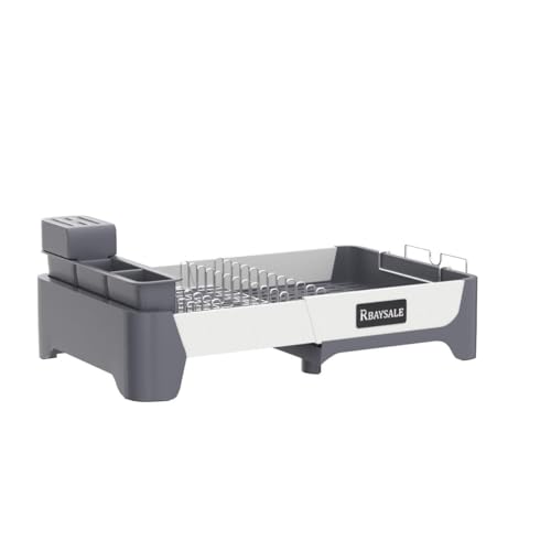 RBAYSALE Estante grande extensible de acero inoxidable con placa de extracción de aluminio, soporte para copas de vino y soporte para utensilios RBAYSALE Estante grande extensible de acero inoxidable con placa de extracción de aluminio, soporte para copas de vino y soporte para utensilios