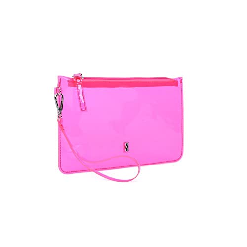 Clutch pvc rosa neon