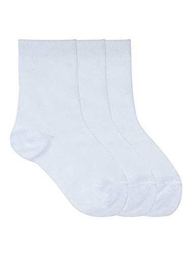 HidalgoKids Pack Of 3 White Solid School Socks (3-4 Years)