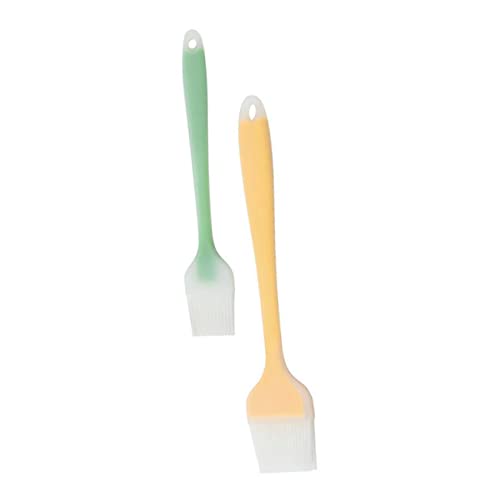 SOLUSTRE 2pcs Silicone Basting Brush Heat Resistant Kitchen Oil Brush for Cooking and Grilling Food Grade Silicone for Sauces and Marinades