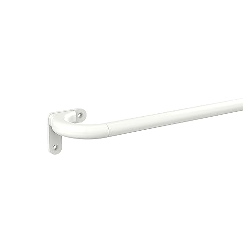 GCurtain Postes de cortina industriales, 28-48 pulgadas, 5/8 pulgadas de diámetro, barras de cortina curvadas envolventes para interiores y exteriores, diseño contemporáneo moderno, color blanco