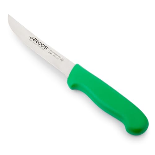 Arcos Cuchillo deshuesador con Hoja Acero Inoxidable Nitrum 160 mm. Cuchillo Carnicero Profesional para Cortar Huesos Carne. Mango ergonómico Polipropileno. Serie 2900. Color Verde.