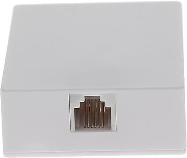 Alzatex RJ12/RJ14 Surface Mount Phone Jack 6P6C, White, 3-Pair (2-Pack)