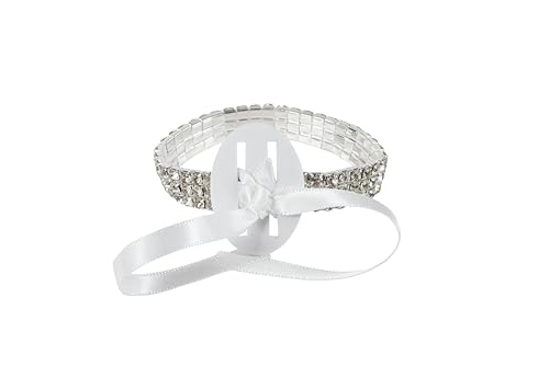 Reliant Ribbon Floral Accessories - Graceful Lady Princess Wristlet 3 Rows - 6 Pcs, Clear, 3/8 Inch, 6 Pieces