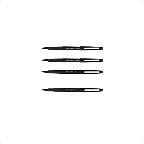 Papermate - Flair Original - Feutre d'Ecriture, Pointe Largeur 1.0mm, Couleur de l'Encre: Noir, Etui de 4.