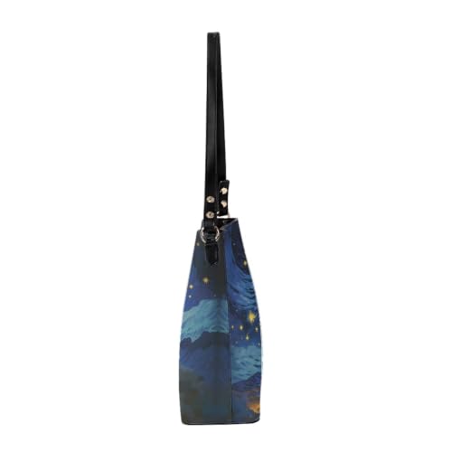Image of HUGS IDEA Boho Bags for Women Leather Handbag Shoulder Bucket Crossbody Purse